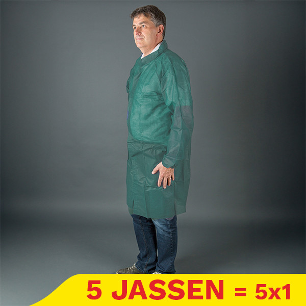 Aanbieding: Non Woven jas met klittenbandsluiting maat XXL (50 stuks) SHY00746 - 1