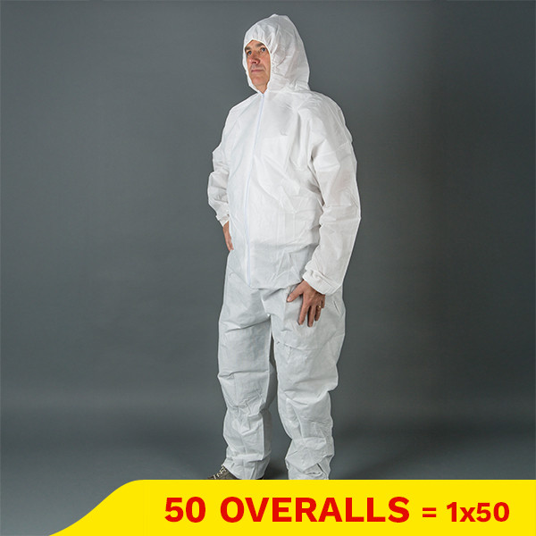 Aanbieding: Non Woven overall met kap en rits maat XXL (50 stuks) SHY00768 - 1