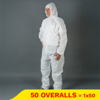 Aanbieding: Non Woven overall met kap en rits maat XXL (50 stuks) SHY00768