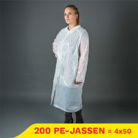 Aanbieding: PE-jas Met Drukknopen (4 verpakkingen à 50 stuks – 75 x 120 cm – 15µ) SHY00678