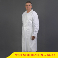 Aanbieding: PE-schort effen (10 zakken à 25 stuks - 80 x 136 cm - 80µ) SHY00614