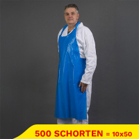 Aanbieding: PE-schort gewafeld (10 blokken à 50 stuks - 80 x 125 + 3 cm - 50µ) SHY00584