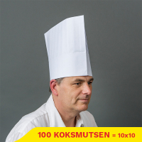 Aanbieding: Papieren Koksmuts Classic 25 cm (10 verpakkingen à 10 stuks) SHY00343
