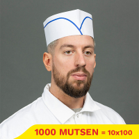 Aanbieding: Papieren Muts Met Blauwe Lijnen 80 g/m² (10 dispenserdoosjes à 100 stuks) SHY00333