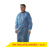 Aanbieding: SMMS-isolatiejas non-woven soft (10 verpakkingen à 10 stuks – 20 g – blauw) SHY00662