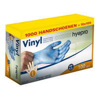HY@PRO Aanbieding: Vinyl handschoenen maat L Gepoederd (10 dispenserdozen à 100 stuks 4,5 gram, 24 cm)  SHY00241