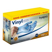 HY@PRO Aanbieding: Vinyl handschoenen maat L Ongepoederd (10 dispenserdozen à 100 stuks 5 gram, 24 cm)  SHY00257