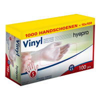 HY@PRO Aanbieding: Vinyl handschoenen maat S Gepoederd (10 dispenserdozen à 100 stuks 4,5 gram, 24 cm)  SHY00229