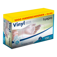 HY@PRO Aanbieding: Vinyl handschoenen maat XL Ongepoederd (10 dispenserdozen à 100 stuks 5 gram, 24 cm)  SHY00251