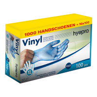 HY@PRO Aanbieding: Vinyl handschoenen maat XL Ongepoederd (10 dispenserdozen à 100 stuks 5 gram, 24 cm)  SHY00259