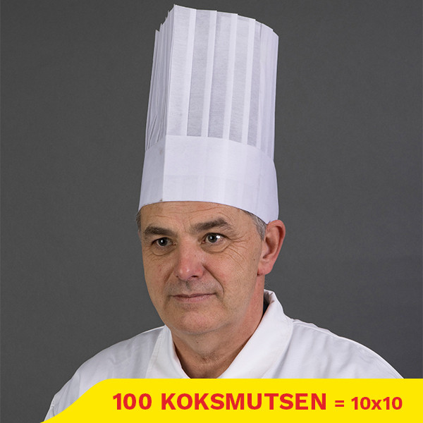 Aanbieding: Viscose koksmuts classic 25 cm (10 zakken à 10 stuks) SHY00347 - 1