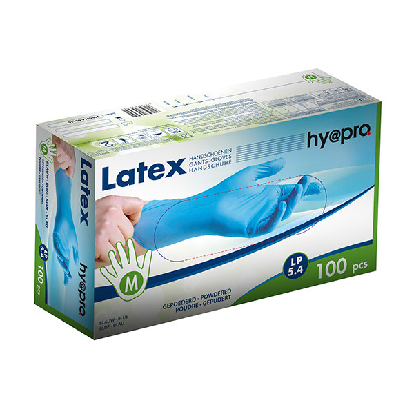 HY@PRO Latex handschoenen maat M Gepoederd (5,4 gram, 24 cm, 100 stuks)  SHY00198 - 1
