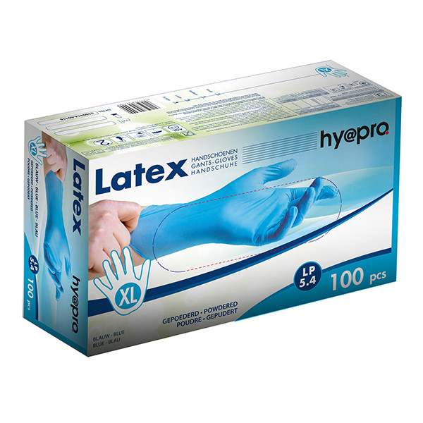 HY@PRO Latex handschoenen maat XL Gepoederd (5,4 gram, 24 cm, 100 stuks)  SHY00202 - 1