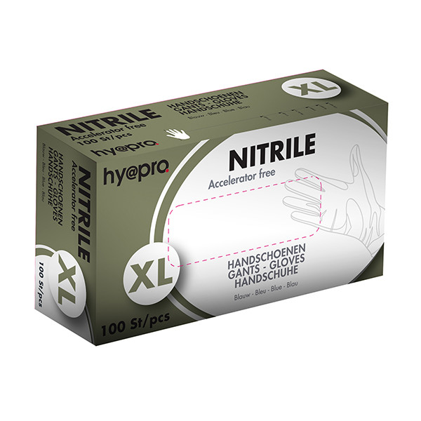 HY@PRO Medical Accelerator Free Nitril handschoenen maat XL Ongepoederd (3,5 gram, 24 cm, 100 stuks)  SHY00026 - 1