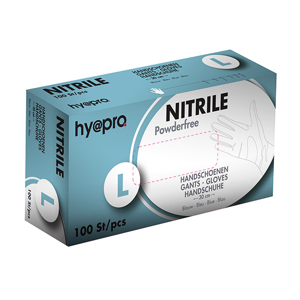HY@PRO Medical Nitril handschoenen maat L Ongepoederd (6,2 gram, 30 cm, 100 stuks)  SHY00014 - 1