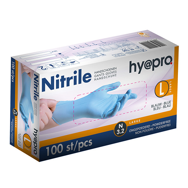 HY@PRO Nitril handschoenen maat L Ongepoederd (3,2 gram, 100 stuks)  SHY00042 - 1