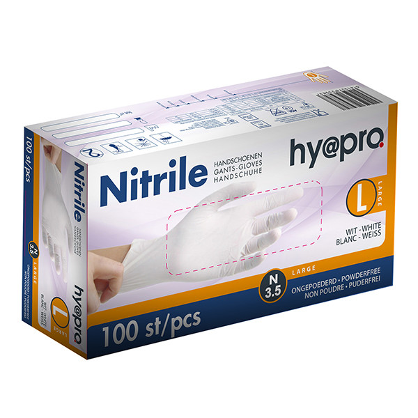 HY@PRO Nitril handschoenen maat L Ongepoederd (3,5 gram, 24 cm, 100 stuks)  SHY00060 - 1