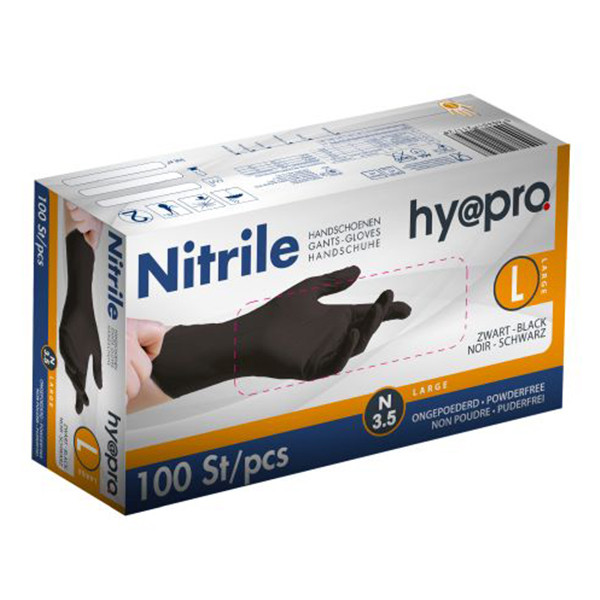 HY@PRO Nitril handschoenen maat L Ongepoederd (3,5 gram, 24 cm, 100 stuks)  SHY00068 - 1