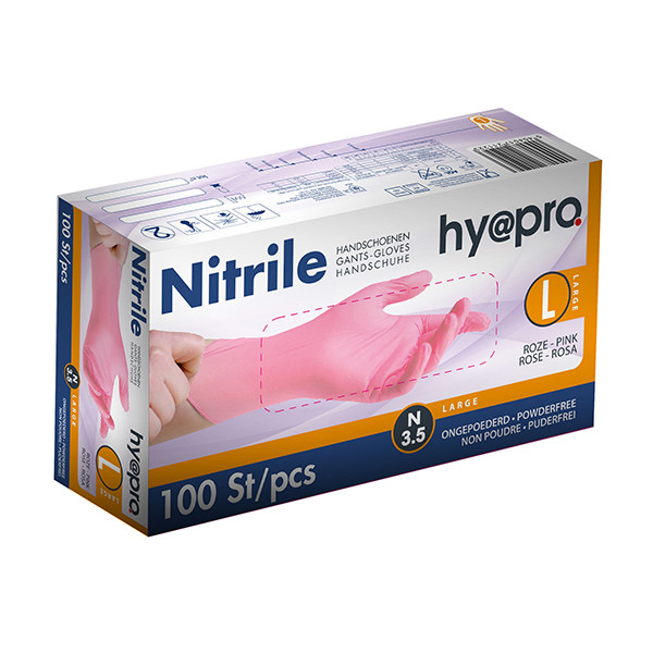 HY@PRO Nitril handschoenen maat L Ongepoederd (3,5 gram, 24 cm, 100 stuks)  SHY00090 - 1