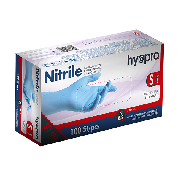 HY@PRO Nitril handschoenen maat S Ongepoederd (6,2 gram, 30 cm, 100 stuks)  SHY00120 - 1