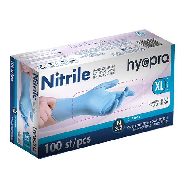 HY@PRO Nitril handschoenen maat XL Ongepoederd (3,2 gram, 100 stuks)  SHY00044 - 1
