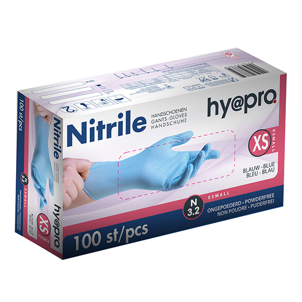 HY@PRO Nitril handschoenen maat XS Ongepoederd (3,2 gram, 100 stuks)  SHY00036 - 1
