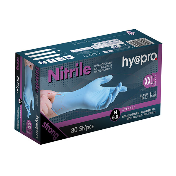 HY@PRO Nitril handschoenen maat XXL Ongepoederd (6 gram, 24 cm, 80 stuks)  SHY00136 - 1