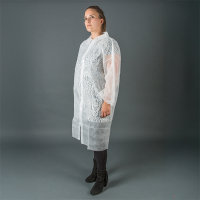 HY@PRO Non-woven jas met drukknopen (1 stuk – maat S – 20 g/m² – wit)  SHY00681