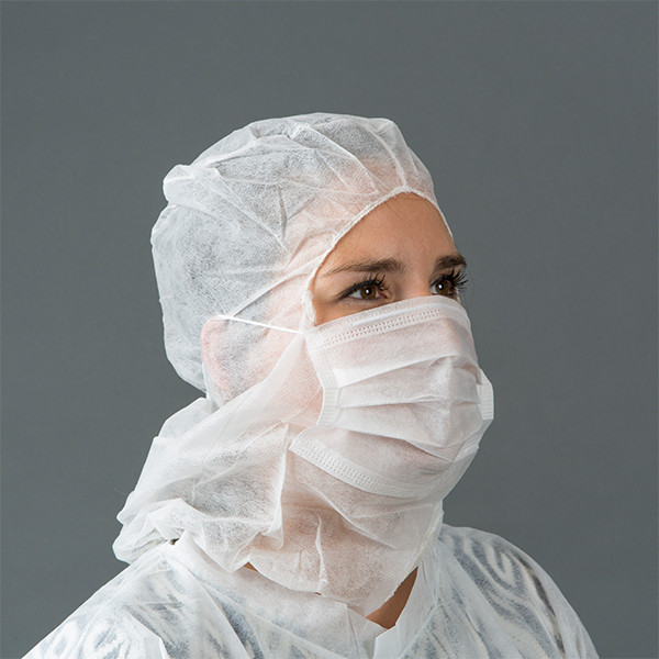 HY@PRO Non Woven beschermkap met mondmasker 3-laags (50 stuks)  SHY00450 - 1