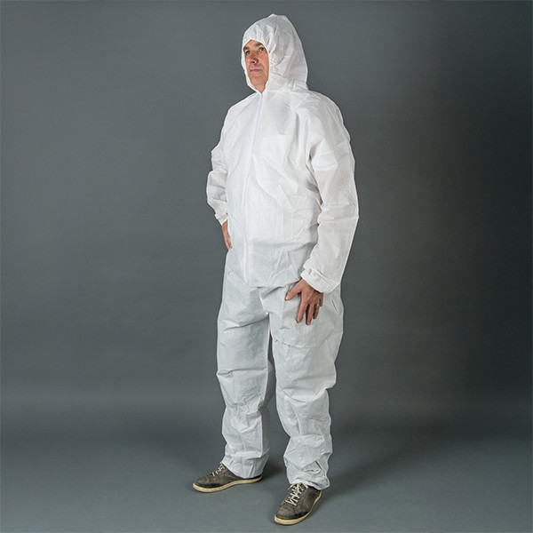 HY@PRO Non Woven coverall anti-statisch met capuchon maat XXL PE-coated (1 stuk)  SHY00807 - 1