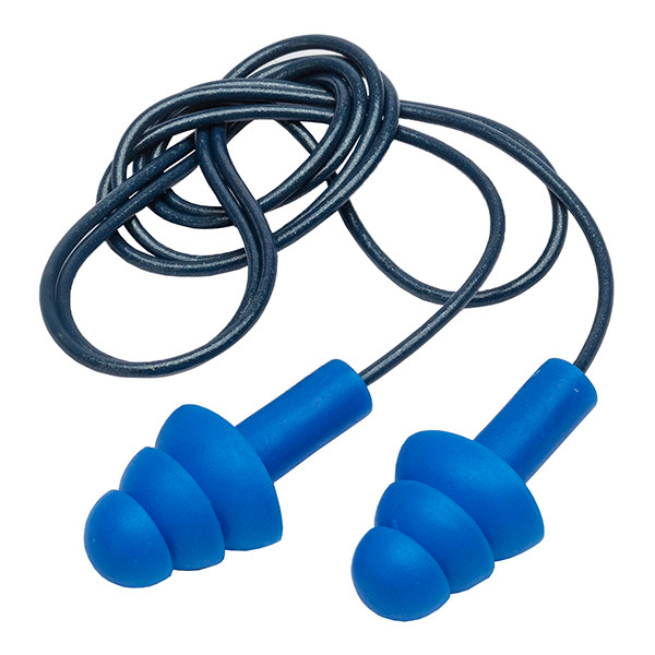 Oordopjes Foam TPR Metaal-Detecteerbaar Met Koord (200 paar - 32 dB - Blauw) SHY00511 - 1