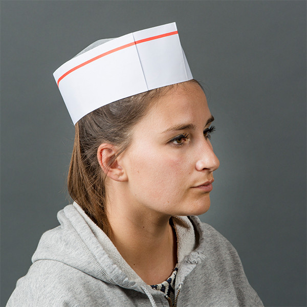 HY@PRO Papieren Muts Met Rode Lijnen 80 g/m² (100 stuks)  SHY00330 - 1