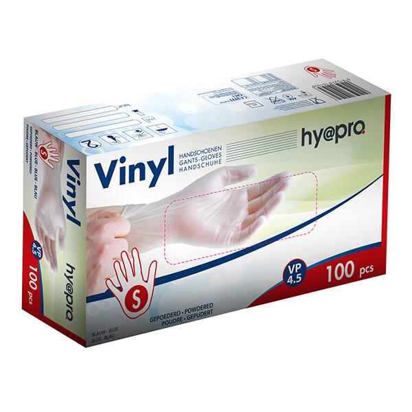 HY@PRO Vinyl handschoenen maat S Gepoederd (4,5 gram, 24 cm, 100 stuks)  SHY00228 - 1