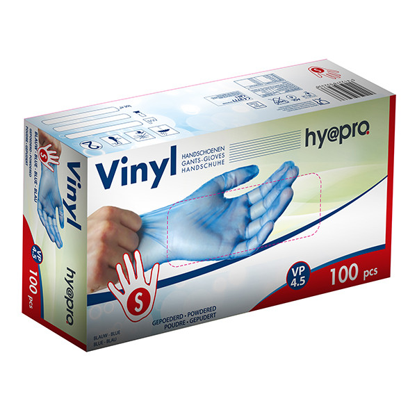 HY@PRO Vinyl handschoenen maat S Gepoederd (4,5 gram, 24 cm, 100 stuks)  SHY00236 - 1