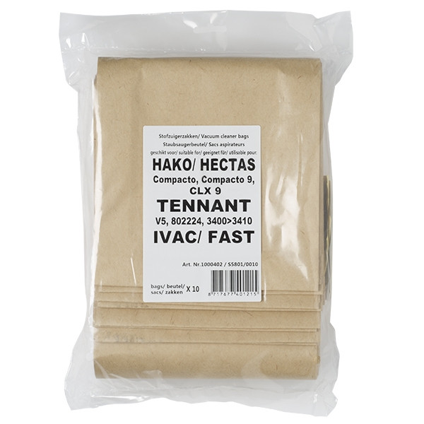 Hako papieren stofzuigerzakken 10 zakken + 1 filter (123schoon huismerk)  SHA00017 - 1
