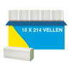 Handdoeken Z gevouwen 2-laags | 15 x 214 doeken | Groen | 123schoon huismerk | Geschikt voor Tork H3 dispenser SDR02115 - 1
