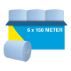 Handdoekrol HPG Matic 2-laags | 6 x 150 meter | Blauw | 123schoon huismerk | Geschikt voor Tork H1 dispenser SDR02119 - 1