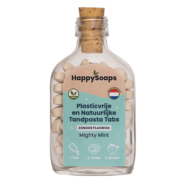 HappySoaps Tandpasta Tabs | Mighty mint | Zonder fluoride (62 tabs)  SHA00160 - 1