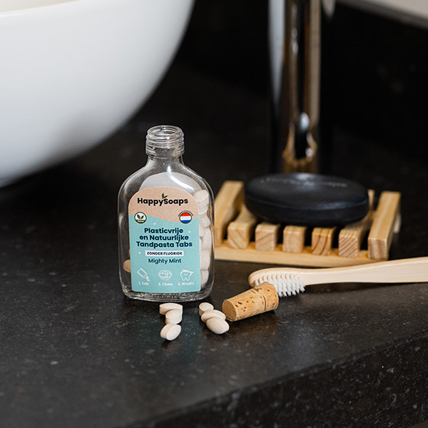 HappySoaps Tandpasta Tabs | Mighty mint | Zonder fluoride (62 tabs)  SHA00160 - 4