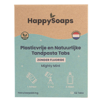 HappySoaps Tandpasta Tabs | Navulling | Mighty Mint | Zonder fluoride (62 tabs)  SHA00164