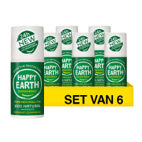 Happy Earth Deodorant Roller Bergamot Cedarwood 100% Natural (6 stuks - 75 ml)