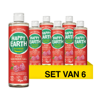 Aanbieding: Happy Earth Douchegel Floral Patchouli 100% Natural (6 stuks - 300 ml)