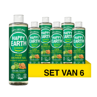 Happy Earth Douchegel Bergamot Cedarwood 100% Natural (6 stuks - 300 ml)
