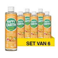 Aanbieding: Happy Earth Douchegel Rose Petitgrain 100% Natural (6 stuks - 300 ml)