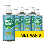 Aanbieding: Happy Earth Handzeep Cedar Lime 100% Natural (6 stuks - 300 ml) SHA01058