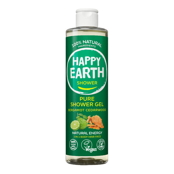 Happy Earth Douchegel Bergamot Cedarwood 100% Natural (300 ml) SHA01047 - 1