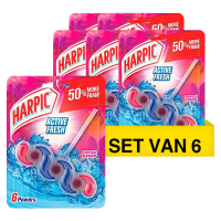 Aanbieding: 6x Harpic toiletblok Active Fresh 6 Tropische Bloemen (39 gram) SHA00034
