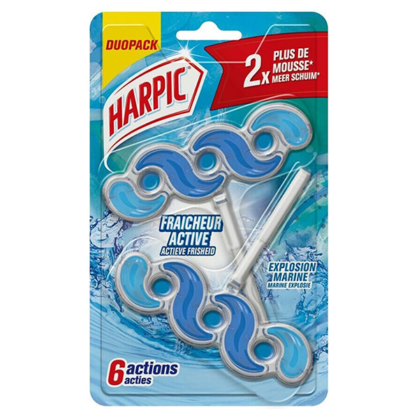 Harpic toiletblok Active Fresh 6 Marine Duopack (2 x 39 gram)  SHA00027 - 1