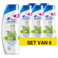 Head-Shoulders Aanbieding: Head & Shoulders Shampoo - Apple Fresh 2 in 1 (6 flessen - 400 ml)  SHE00135