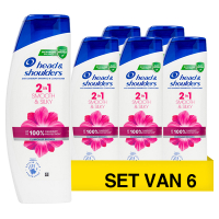 Head &amp; Shoulders Shampoo - Smooth &amp; Silky 2 in 1 (6 flessen - 400 ml)